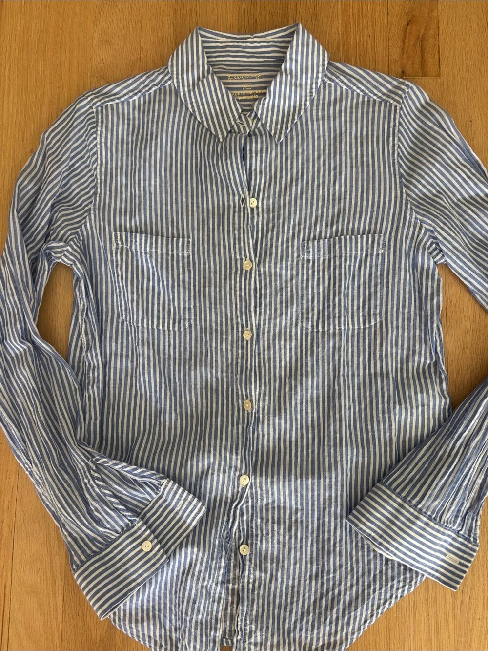 Lilly Pulitzer Button Down Stripe Shirt Sea View XS